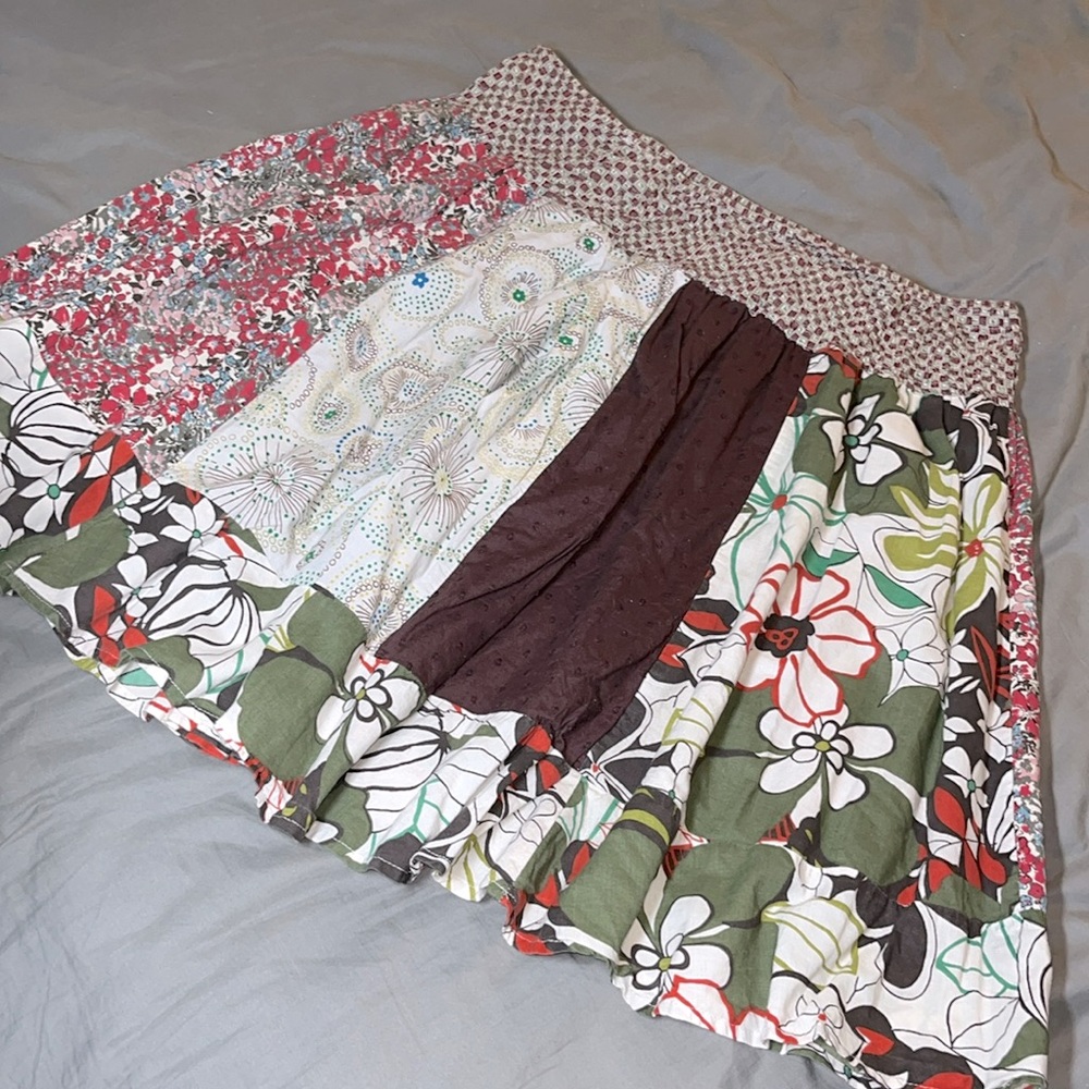 EUC Fire smocked skirt, paneled XL